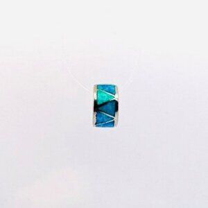 Sterling Silver 925 Pendant with Turquoise Inlay, No Chain, Lightweight 1.77g